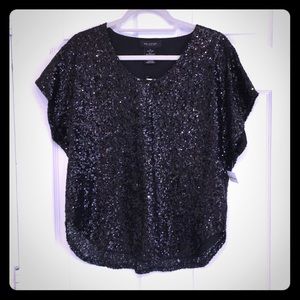 Mm couture sequin black dressy top small